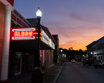 Image "Albans Theater at sunset in Saint Albans, WV" by Rodney Keller