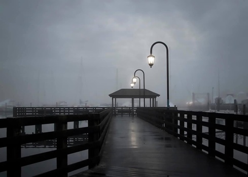 Image "Pier in the Fog" by Susan Tiffen