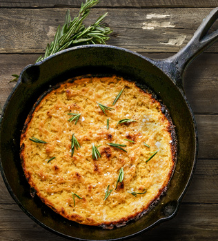 Image "Chickpea Skillet Cake" by Angelo Kouloufakos