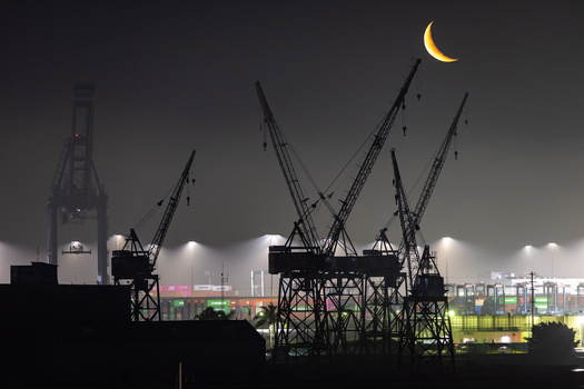 Image "Port of Los Angeles Moon Rise" by Ryan Torres