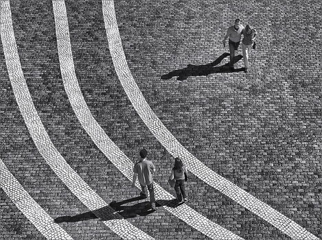 Image "Encounter on cobblestones" by Herbert A. Franke