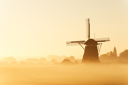 View Windmill in Morning Mist by Siarhei Alkhovik