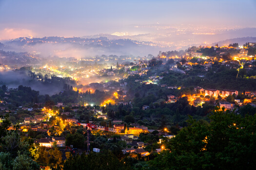 Image "Blue Hour Mist Over the Côte d’Azur" by Siarhei Alkhovik