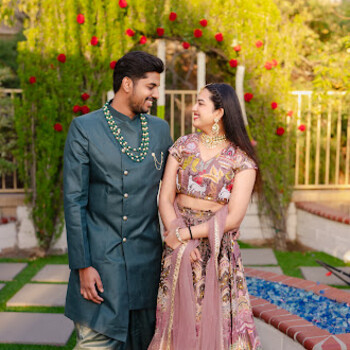 Image "Tradition Meets Style | Indian Bride & Groom Portrait" by What A Story