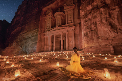 The Treasury after dark by Brighilă Alex