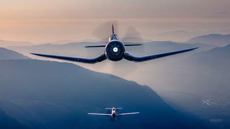 F4U Corsair and P-51 Mustang by marius van dyk
