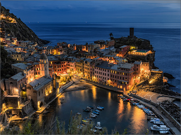 Vernazza at night by Herbert A. Franke