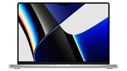 Illustration of a silver laptop displaying an abstract graphic with blue, black, and white geometric shapes with glowing blue edges.