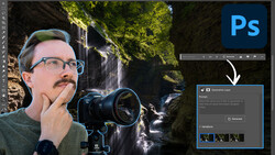Screenshot of Adobe Photoshop with Generative Layer panel open beside a photographer holding a camera.
