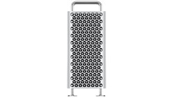 Front view of a tall cylindrical metal grater with perforated surface and carry handle.