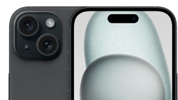Smartphone displaying dual rear camera system and edge-lit display with notch cutout.
