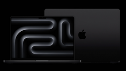 Side-by-side comparison of two MacBook Pro laptops displaying their dark exterior designs and proportions.