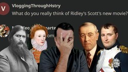 Screenshot of a social media post with five historical portrait photographs and a person's hand covering their face.