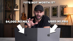 Meme comparing two laptops with text overlay saying "It's not worth it." A person gestures dismissively between them.