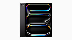 iPad Pro tablet and iPhone displaying neon-outlined shapes on black screens.