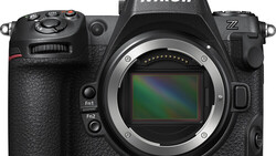 Nikon Z mirrorless camera body shown from front, displaying the open lens mount and internal sensor mechanism.