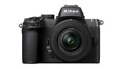 Nikon Z mirrorless camera with attached 24-70mm kit lens, front-facing view against white background.