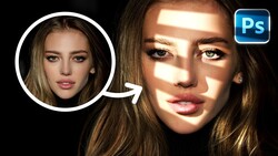Screenshot showing Photoshop portrait retouching comparison with before and after versions.