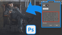 Screenshot of Photoshop's Select people tool with facial feature selection options displayed.