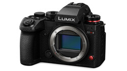 Panasonic Lumix S1R II mirrorless camera body against white background.