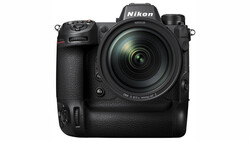 Nikon Z9 mirrorless camera with attached battery grip and standard lens kit, front-facing view.