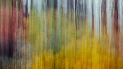 Vertical streaks of red, yellow, green, and gray blend together in a motion blur abstract composition.