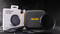 NiSi JetMag Pro magnetic filter system with case and circular polarizing filter displayed.