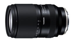 Tamron 28-200mm telephoto zoom lens with focus and aperture rings visible against white background.