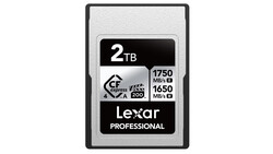 Lexar Professional 2TB CFexpress Type B memory card with 1750 MB/s read and 1650 MB/s write speeds.