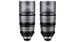 Two cinema zoom lenses with focal lengths of 40-80mm and 70-135mm displayed side by side against white background.