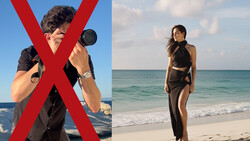 Before-and-after comparison showing rejected and accepted beach portrait photography