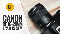 Canon RF 16-28mm f/2.8 IS STM lens mounted on a Canon camera body.