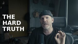 Man wearing a black beanie speaking directly to camera with text overlay reading 'THE HARD TRUTH'.