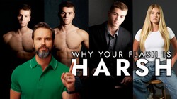 Composite portrait showing five people with text overlay reading 'Why Your Flash Is Harsh.'