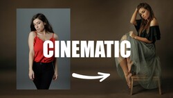 Before and after comparison showing portrait lighting and posing transformation techniques.