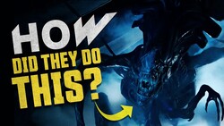 Graphic design with glowing blue alien creature and yellow text asking "How did they do this?".