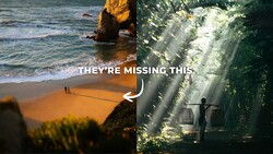 Graphic comparison of beach and forest scenes with text overlay 'They're Missing This'