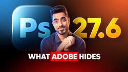 Graphic for Photoshop 27.6 tutorial featuring male instructor pointing at camera