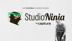 StudioNinja by Captura logo and branding graphic with ninja character illustration