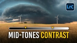 Graphic showing mid-tones contrast adjustment with wheat field and storm clouds landscape