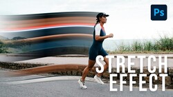 Screenshot demonstrating the Stretch Effect in Adobe Photoshop with a runner in motion