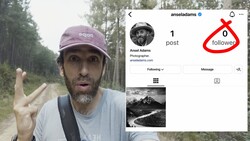 Screenshot showing Instagram profile with zero followers and one post