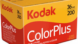 Kodak ColorPlus 200 film box with yellow and red packaging displaying product specifications