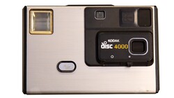 Kodak Disc 4000 instant camera with cream and black body, viewed from above