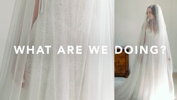 Person draped in sheer white fabric with overlay text reading 'WHAT ARE WE DOING?'