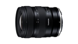 Tamron wide-angle zoom lens with black barrel and focus ring against white background