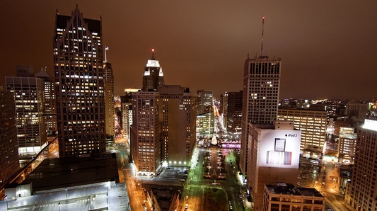 An Evening in Detroit: Skating at Campus Martius