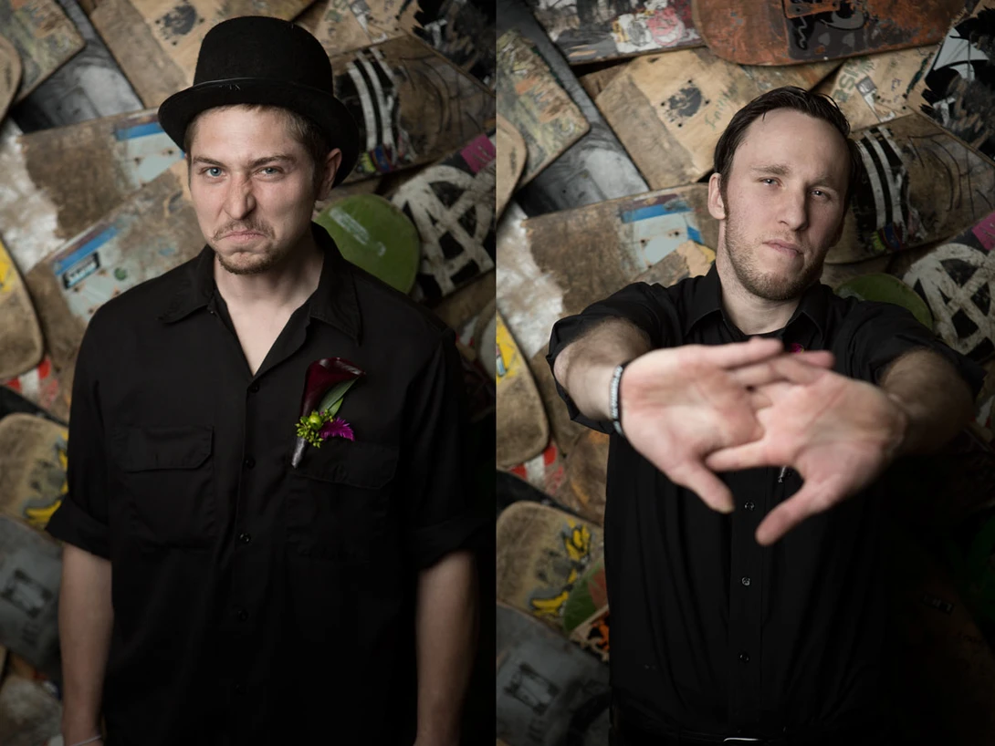 Groomsmen Skateboard Wall Portrait