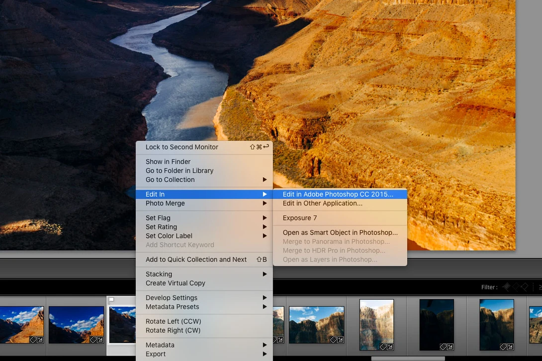 Lightroom Edit In Photoshop Menu