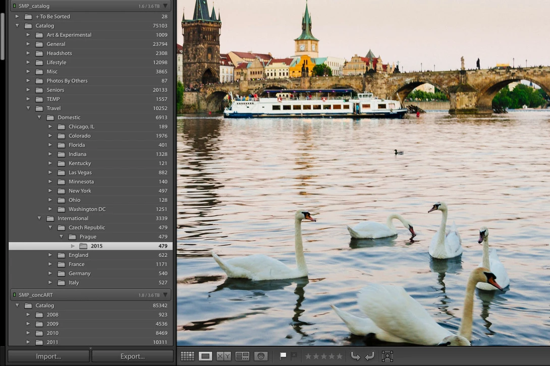 Lightroom catalog folder structure organization travel